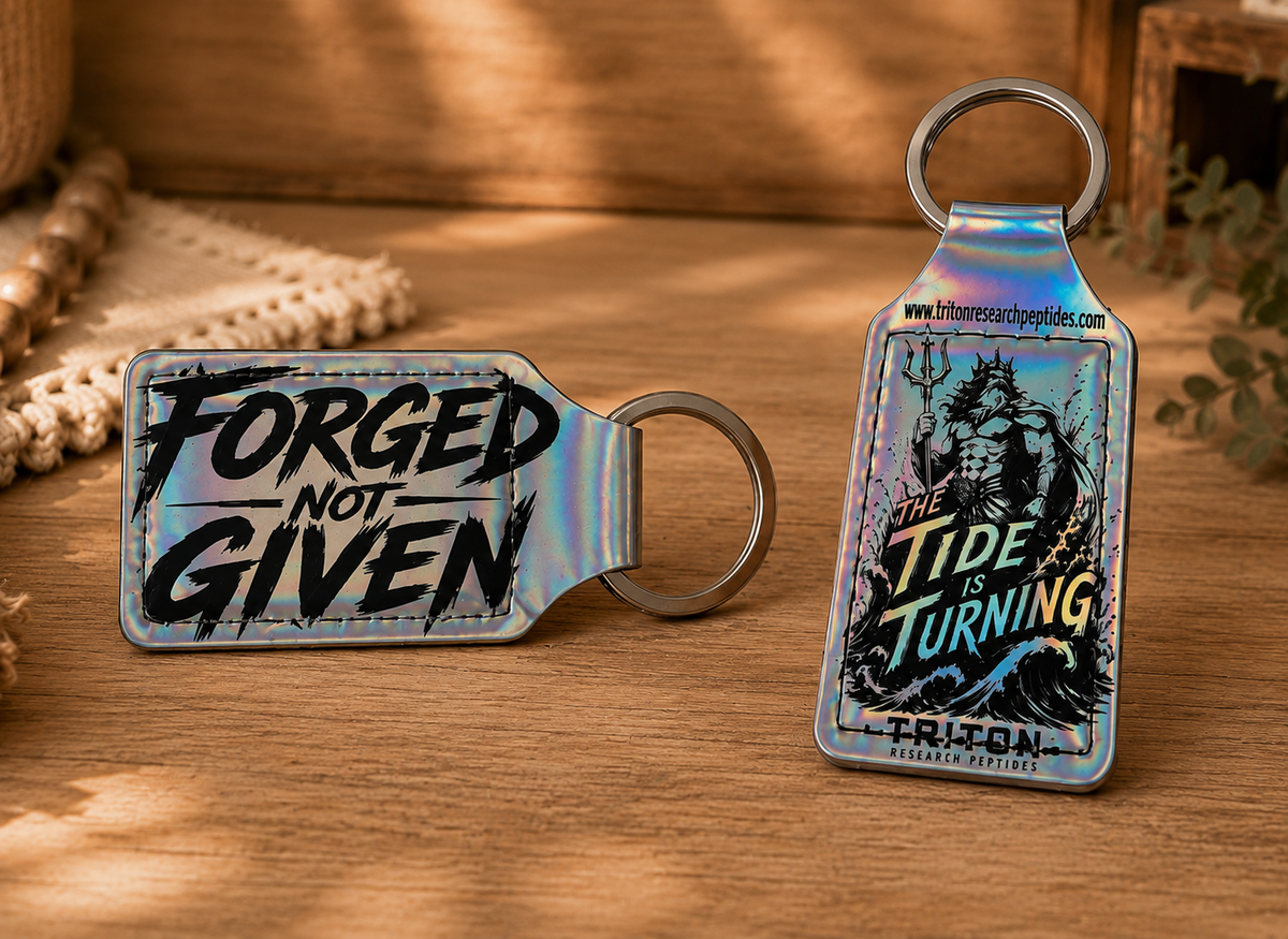 Triton leather keychain