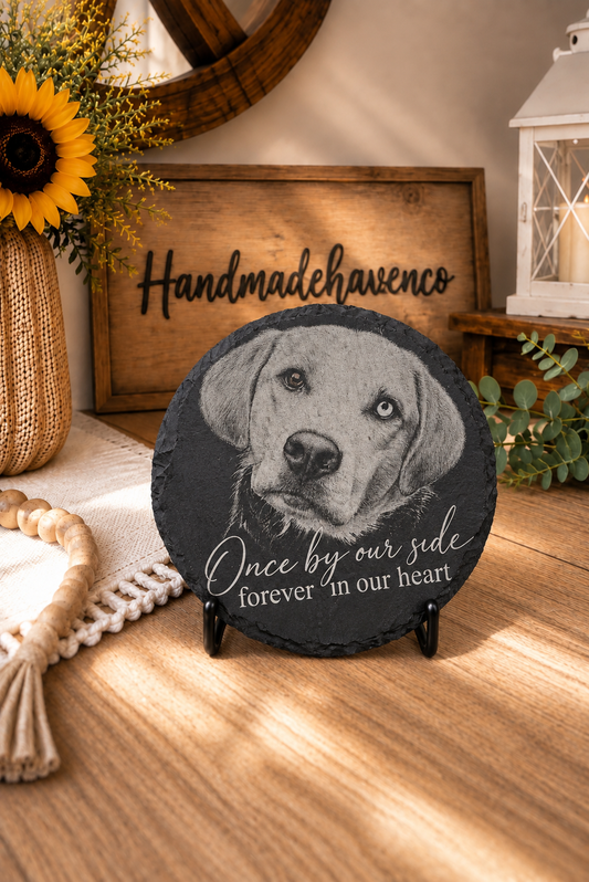 Pet memorial slate slab.