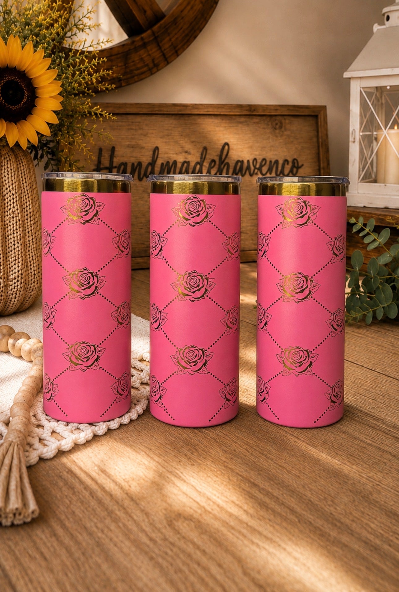 Pink & gold thorns